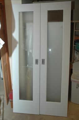 Custom Made Closet Doors W Frosted Glass Panels
