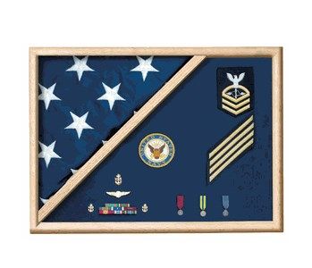 Custom Made Memorial Flag Case - Folded Corner