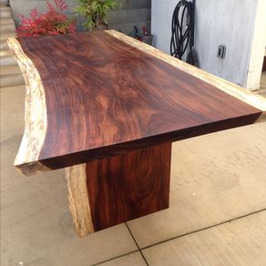 Hand Made High Cocobolo Console Table By The Timber Library Exotic Slab Dining Table By Neiko Pagaduan