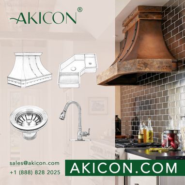 Custom Made Akicon Custom Handcrafted Copper Range Hood - Akh712c-C