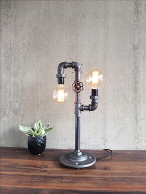 Custom Made Industrial Edison Bulb Light - Iron Pipe Table Lamp