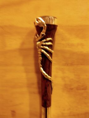 Custom Made Silver Scorpion Cane With Emerald Eyes