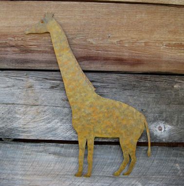 Custom Made Handmade Upcycled Metal Giraffe Wall Art Sculpture