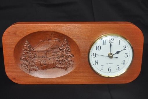 Custom Made Carved Cabin Clock