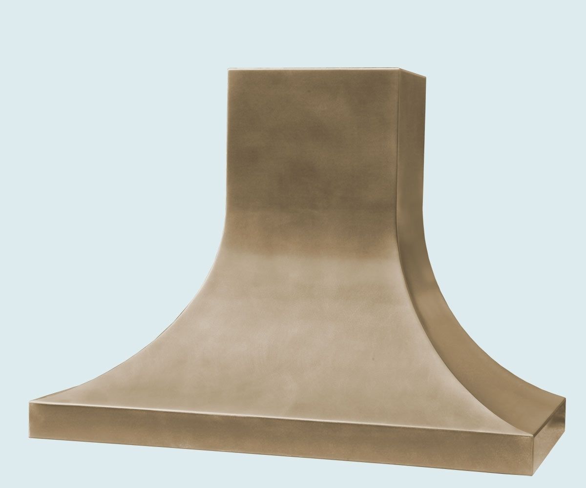 Hand Made Bronze Range Hood With Integral Stack by Handcrafted Metal