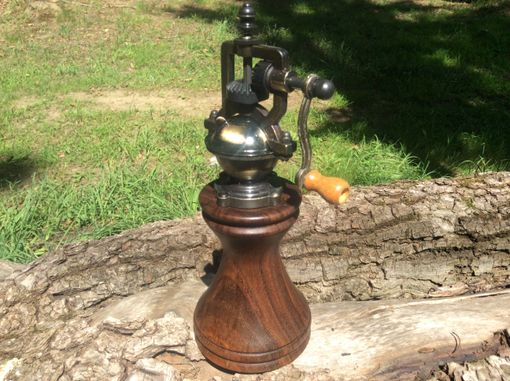 Custom Made Antique Style Peppermill With Walnut Body