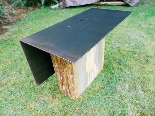 Custom Made Bent Steel Side Table