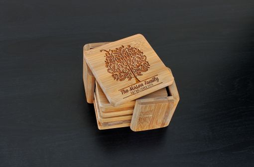 Custom Made Custom Bamboo Coasters, Custom Engraved Coasters --Cst-Bam-Mason