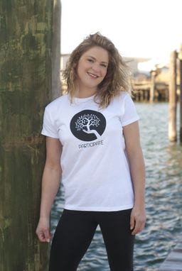 Custom Made Participate Graphic Tee For Women In 100% Organic White Cotton