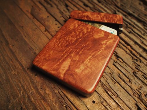 Custom Made Redwood Burl Wood Wallet, Business Card Case