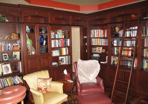 Custom Made Custom Library And Dining Room
