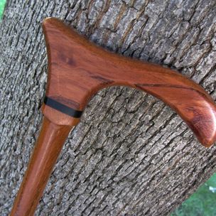 Making a CANE - wood carving a walking cane in Cherry and Bolivian Rosewood  
