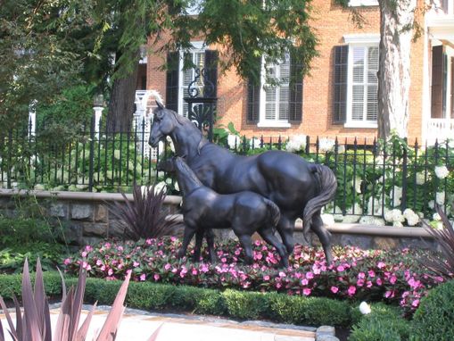 Custom Made Bronze Sculpture Mare & Filly / Mare And Colt | Custom Life Size Statues - Civic Quality Memorials