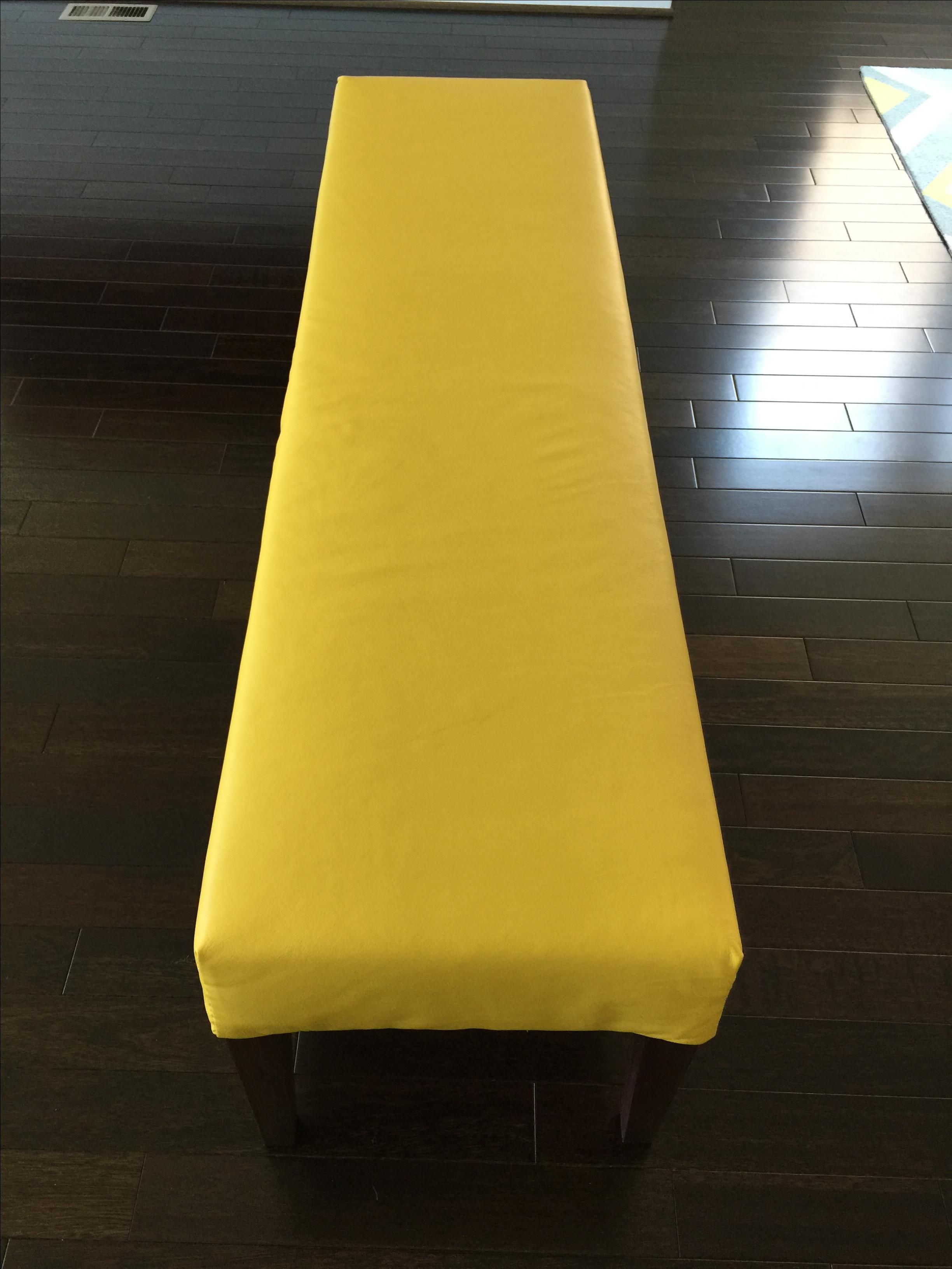 Buy Custom Made Modern Leather Dining Bench, made to order from Black