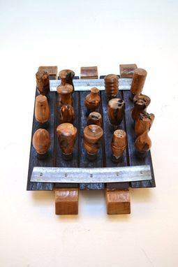 Custom Made Mounted Wine Bottle Stopper Display - Five And Twenty - Made From Reclaimed Ca Wine Barrels