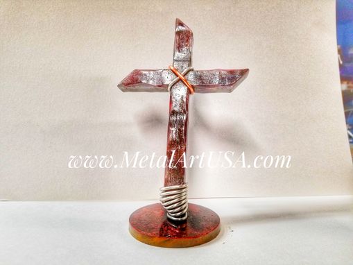 Custom Made Cross And Christian Metal Table Art Made Of Hand Forged Iron