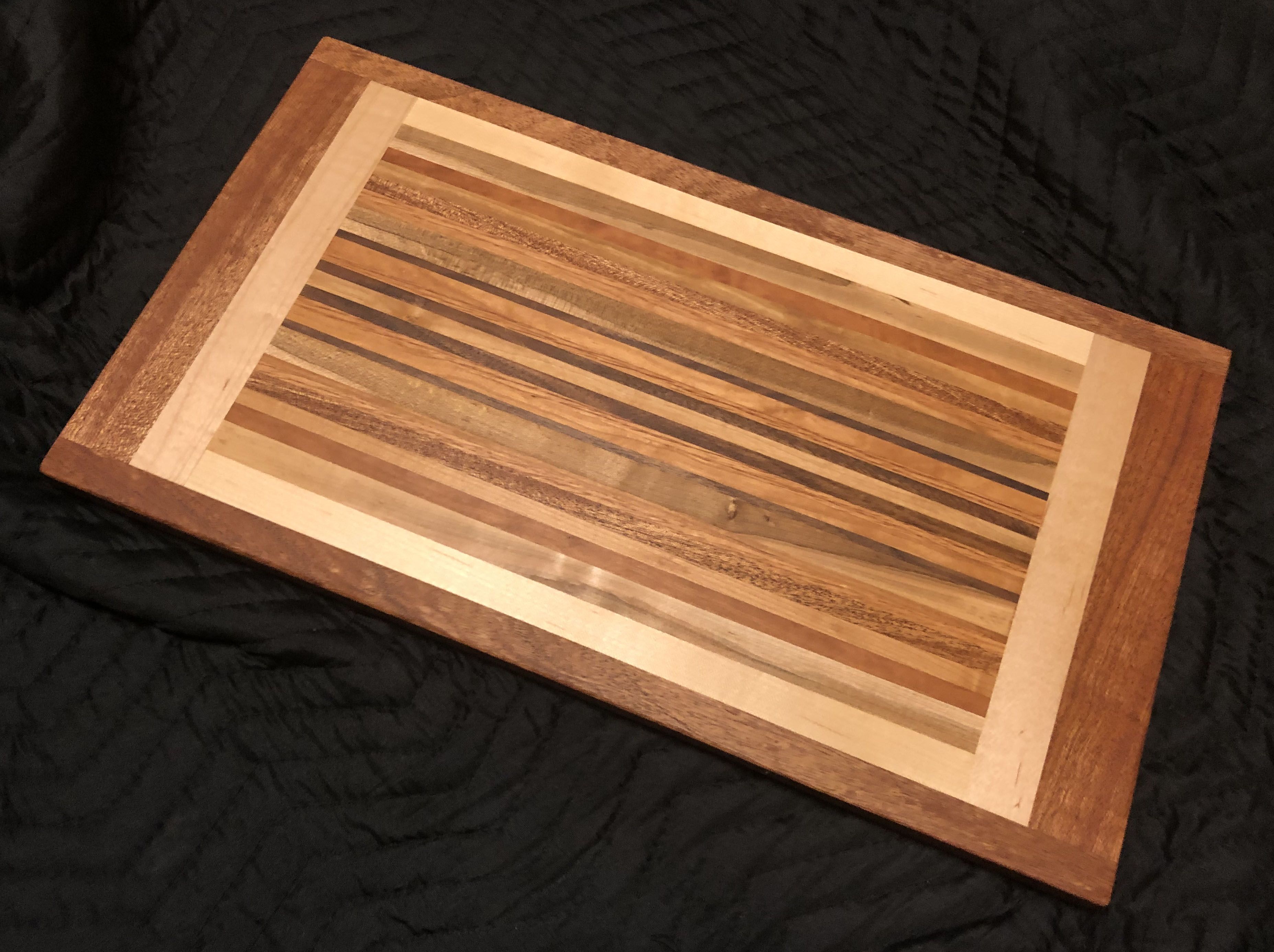 Handmade Cherry and Maple Wood Cutting BoardButcher Block 12 x 12