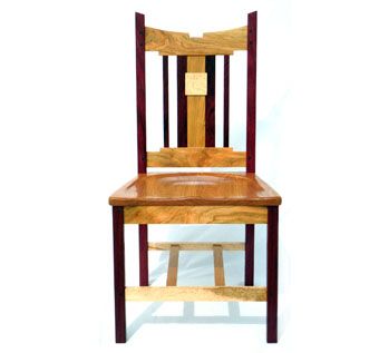 Custom Made Custom Designed Purple Heart, Birdseye Maple And Black Cherry Dining Chair