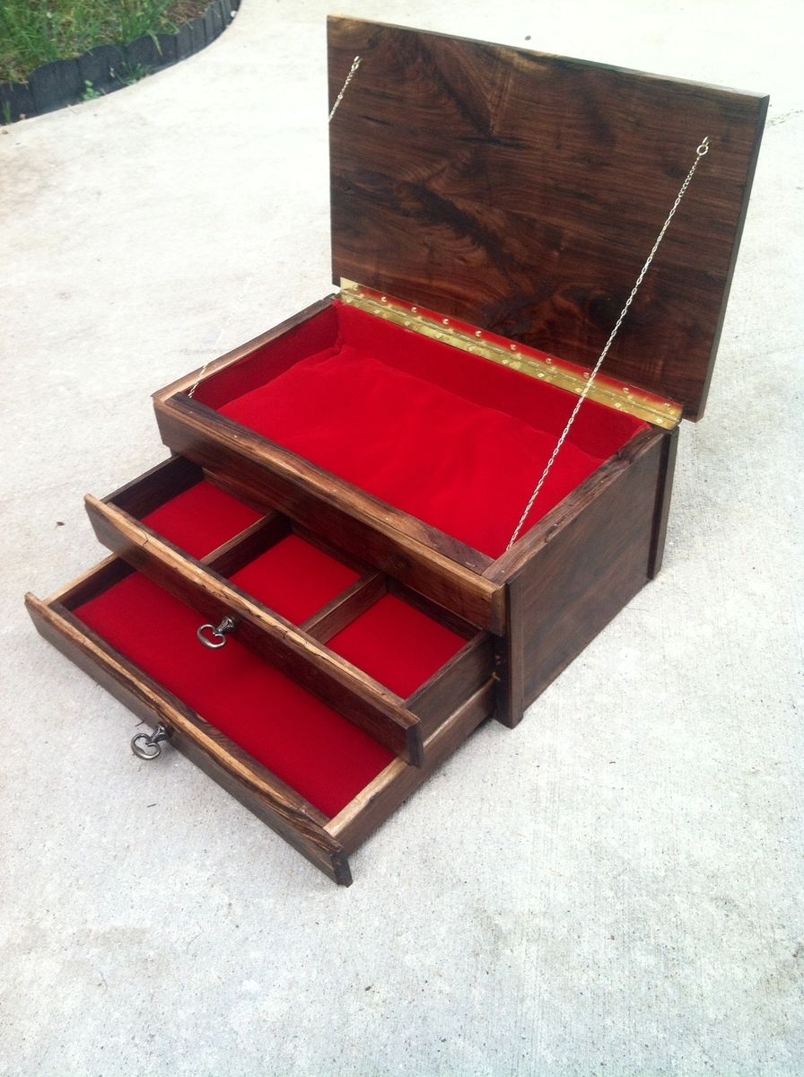 Custom Made Black Walnut Jewelry Box by Bc Creative Designs