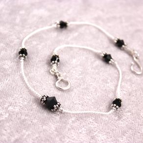 Custom Ankle Bracelets Personalized Anklets Custommade Custom Bracelet Or Anklet Knotted Silk Cord And Swarovski Crystals By Sarah Troedson