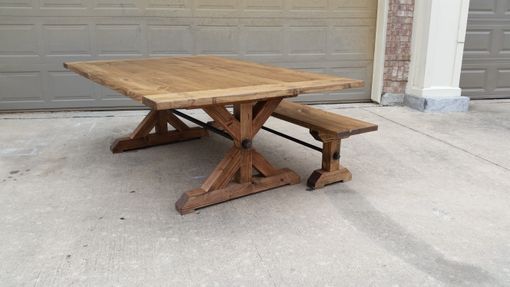 Custom Made Iron Rod Farmhouse Table