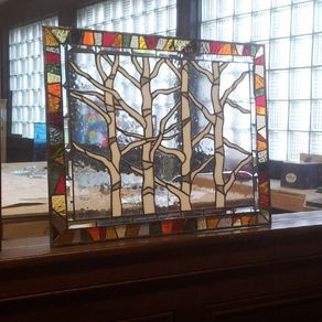 Handmade Stained Gl Window Hanging Piece By Isaac D Smith Studio Stained Gl Hanging Windows Autumn Trees P 44 By Donna