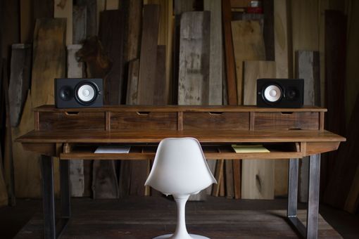 Custom Made Custom Studio Desk For Audio + Video Production W/ Keyboard Workstation Shelf And Rack Units