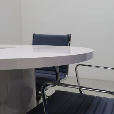 Custom Made Modern Round Shape Custom Conference Table, Laminate Top - Newton Meeting Table