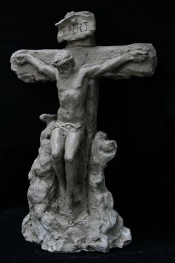 Custom Made Crucifixion Sculpture.  8 Inch Tall Crucifix.