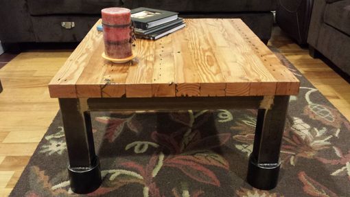 Custom Made Steel&Reclaimed Wood Coffee Table