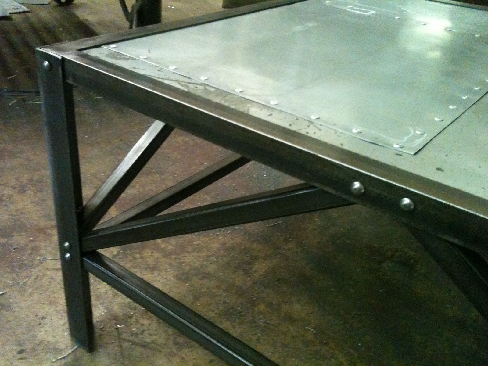 Hand Made Industrial Inspired Steel Coffee Table by Donald Mee Designs