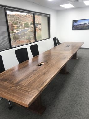 Custom Made 16ft Walnut Conference Table With Power/Data Ports