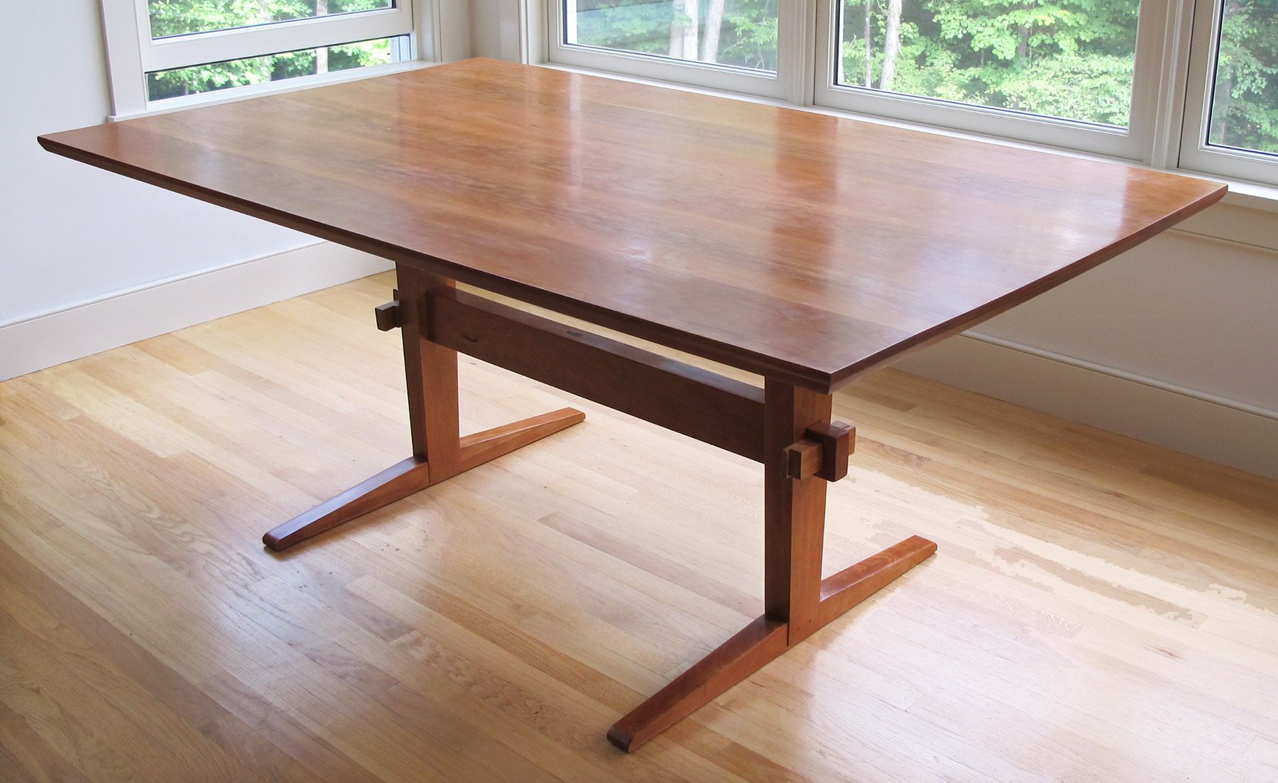 Hand Crafted Trestle Leg Dining Room Table By Simon Metz
