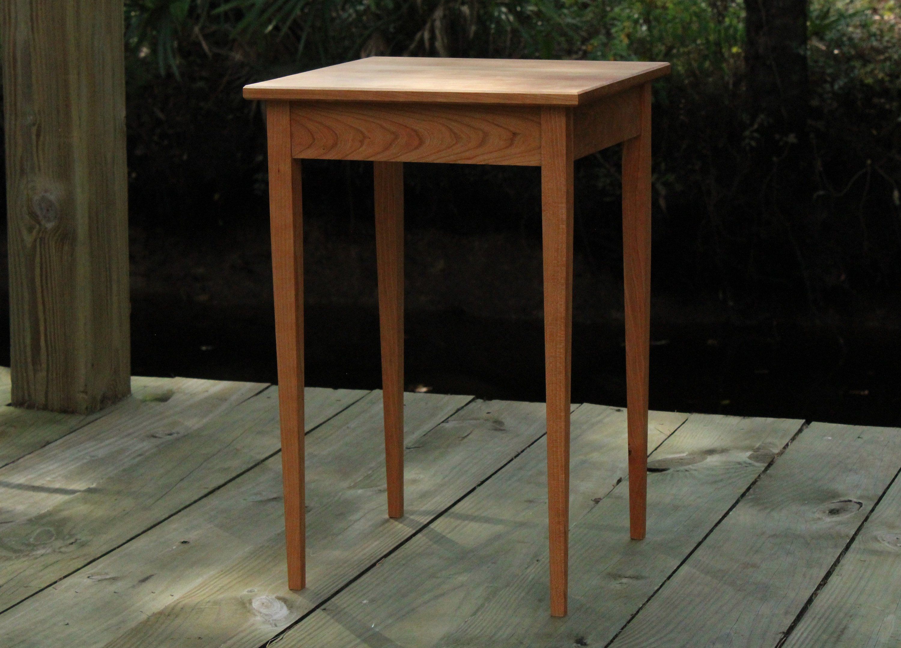 Custom Tapered Leg End Table In Cherry by Daniel Anderson Designs