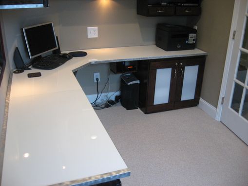 Custom Made Custom Contemporary Office Desk And Shelving