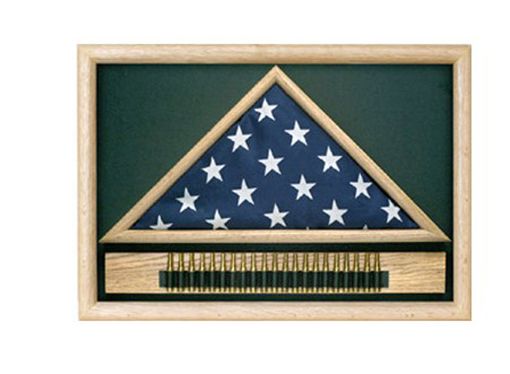 Custom Made Military 21 Gun Salute Flag Display Case