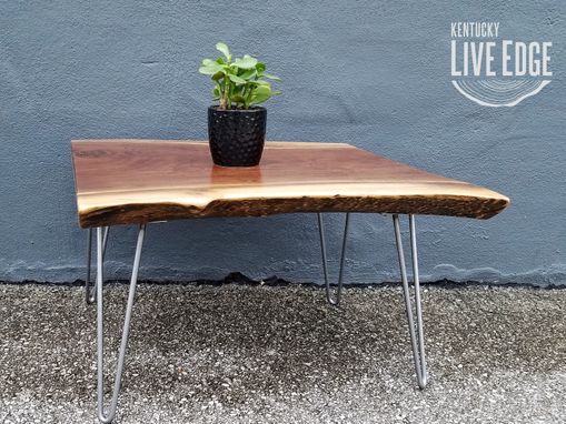 Custom Made Live Edge Walnut Coffee Table- Dark Wood- Natural Edges- Live Edge Slab Table- Rustic- Modern
