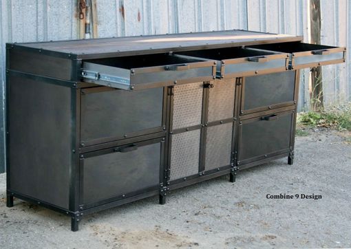 Custom Made Vintage Industrial File Cabinet. Mid Century Modern. Steel And Reclaimed Wood. Filing.