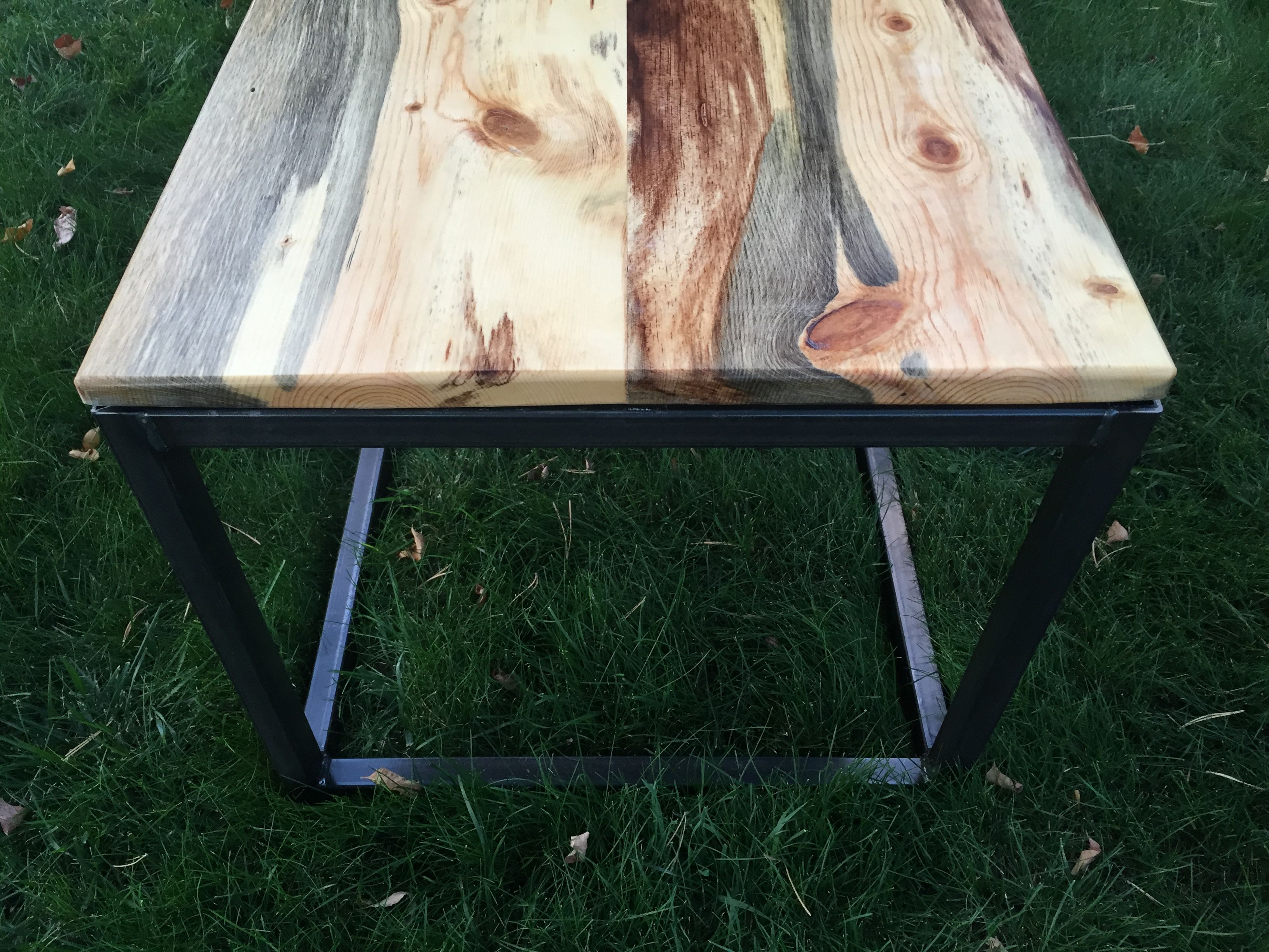 Buy Hand Crafted Beetle Kill (Bluestain) Pine Wood Coffee Table Handmade In Denver, made to