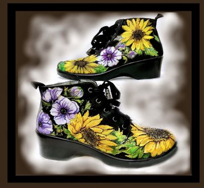Custom Made Hand Painted Shoes, Painted, Sneakers, Boots, Shoes. Any Image On Any Style Shoe