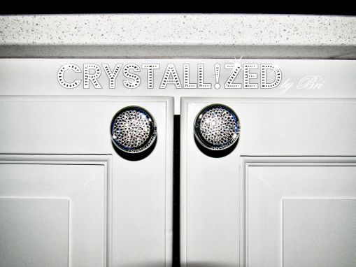 Custom Made Set Of 2 Crystallized Round Cabinet Knobs Genuine European Crystals Bedazzled Pair