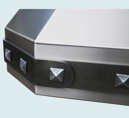 Custom Made Stainless Range Hood With Steel Strap & Zinc Clavos