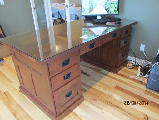 Custom Made Cherry Mission Style Executive Office Desk
