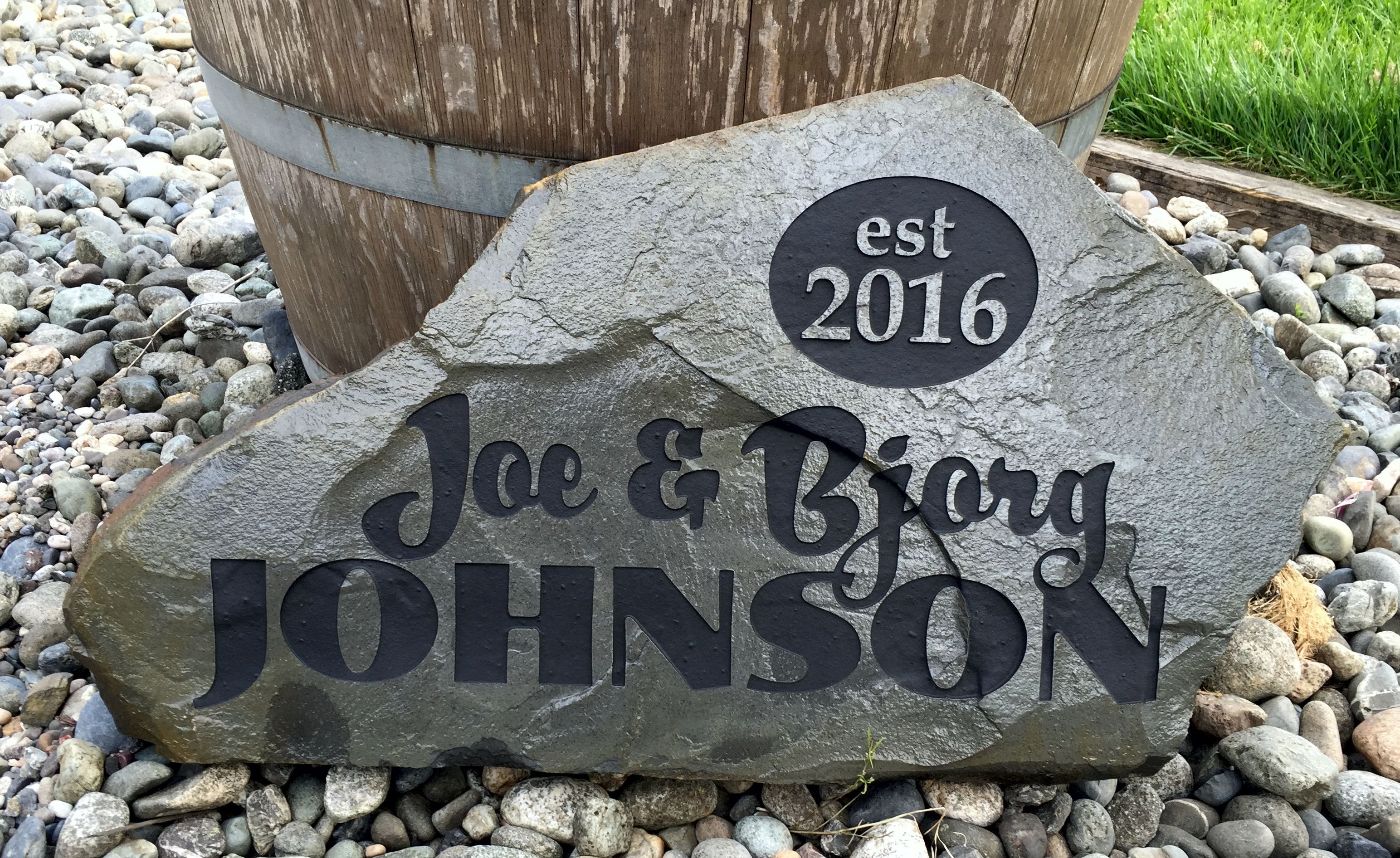 Hand Made Sandblasted Stone, Medium Size by Wood Monkey Studio
