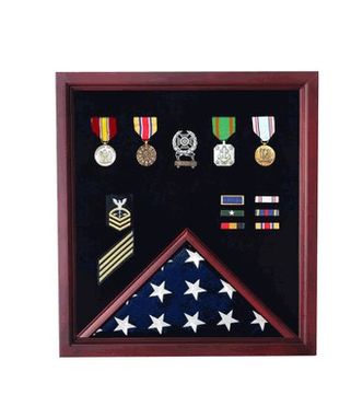 Custom Made Flag And Medal Display Case