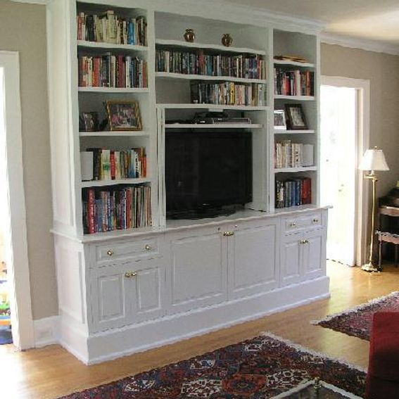 Hand Made Painted Built-In Tv Cabinet by Tony O'Malley Custom Cabinetry ...