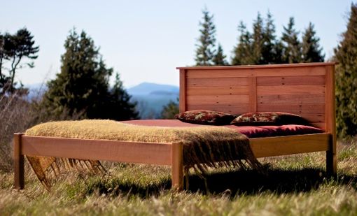 Custom Made Bed Made With Salvaged Dark Red Merranti
