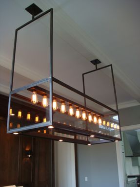 Custom Made Lighting - Modern Custom Steel & Glass Chandelier