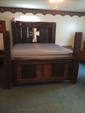 Custom Made Reclaimed King Size Wooden Bed