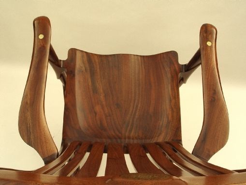 Custom Made Custom Black Walnut Wood Seat Rocker